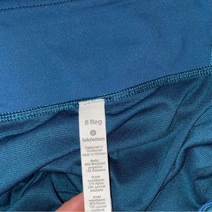 Lululemon low rise speed up short 2.5 in. Size 8 I think the color is Tidal Teal